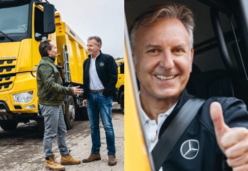 Dr. Wolfgang Eckelt mit Stefan E. Buchner, Leiter Mercedes-Benz Lkw